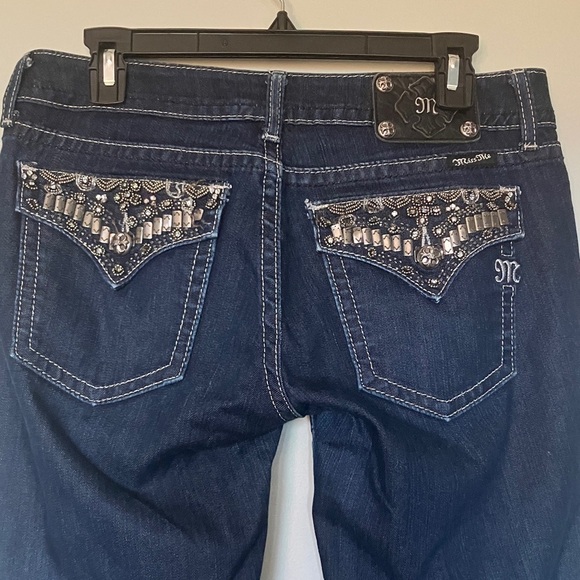 Miss Me Skinny Dark Blue Denim Jeans Size 30 - Picture 6 of 12